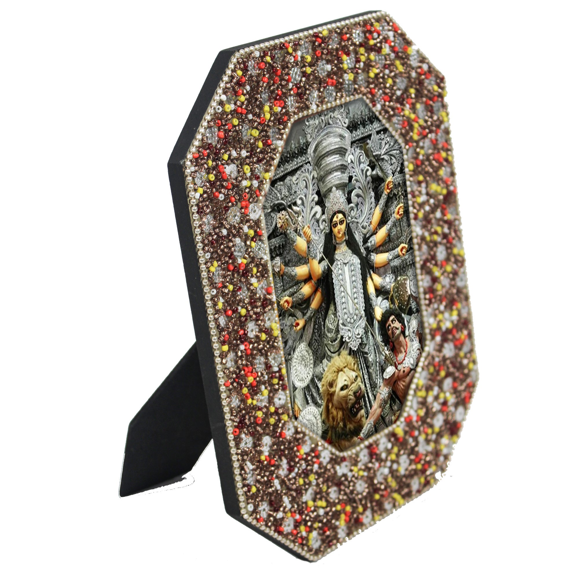 Mahishasur Mardini Durga Mata Beaded Photo Frame for Blessings